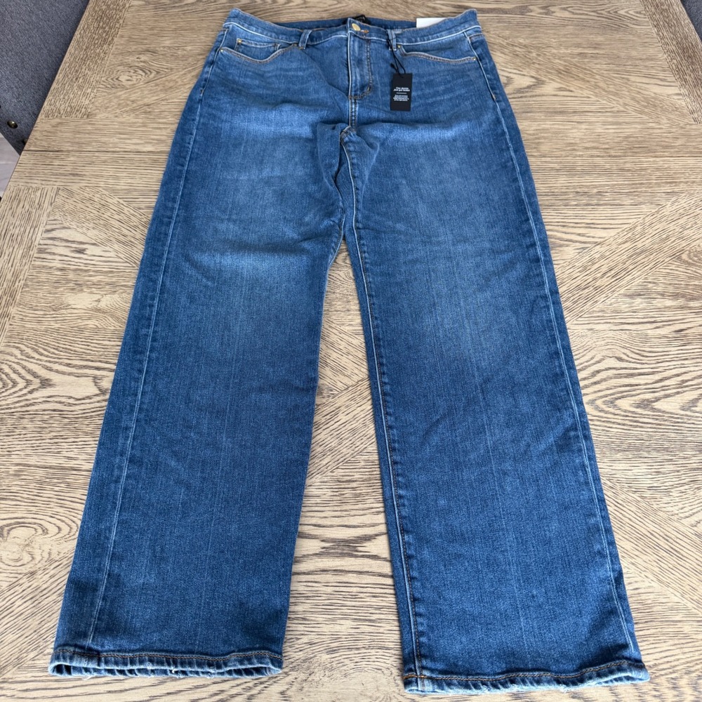 Ann Taylor The Straight High Rise Jeans Blue Ankle Straight Leg Size 12 NWT